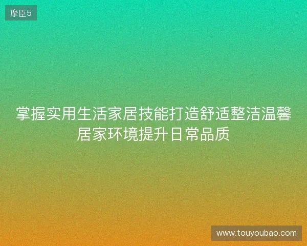 掌握实用生活家居技能打造舒适整洁温馨居家环境提升日常品质